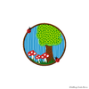 Baum mit Pilze Button Applikation Stickdatei