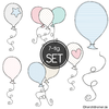 Luftballon Doodle Applikation Stickdateien Set