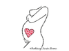 Doodle Stickdatei Schwangere mit Herz