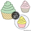 Cupcake Doodle Applikation Stickdateien Set