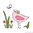 Vogel Blume Doodle Stickdatei