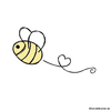 Biene mit Herz Doodle Stickdatei