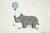 Nashorn mit Luftballon Doodle Stickdatei