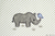 Nashorn mit Vogel Doodle Stickdatei