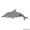Doodle Stickdatei Delfin mit Herz