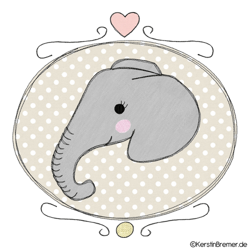 Elefant Button Doodle Stickdatei