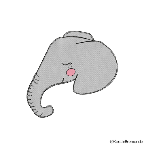 Good Night Elefant Doodle Stickdatei