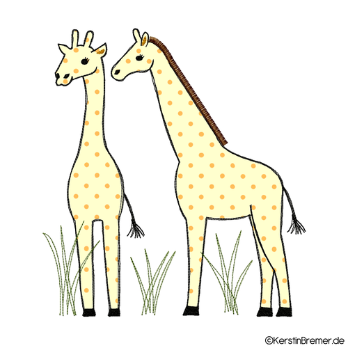 Giraffen Doodle Stickdatei