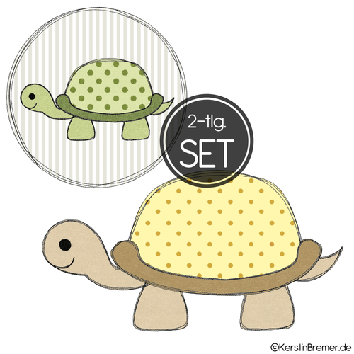 Doodle Stickdatei Schildkröte Set