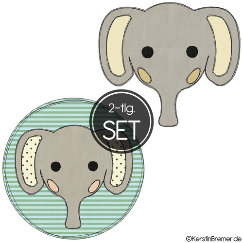 Doodle Stickdatei Elefant Set