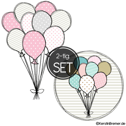Doodle Stickdatei Luftballons Set