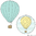 Heißluftballon Doodle Stickdateien Set
