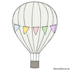 Doodle Stickdatei Heißluftballon Wimpelkette