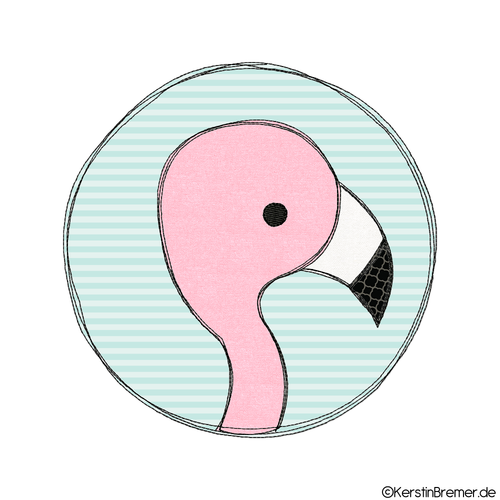 Flamingo Button Doodle Stickdatei