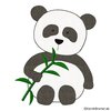 Doodle Stickdatei Panda Bambus