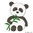 Doodle Stickdatei Panda Bambus