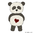 Doodle Stickdatei Panda mit Herz
