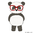 Doodle Stickdatei Panda mit Brille