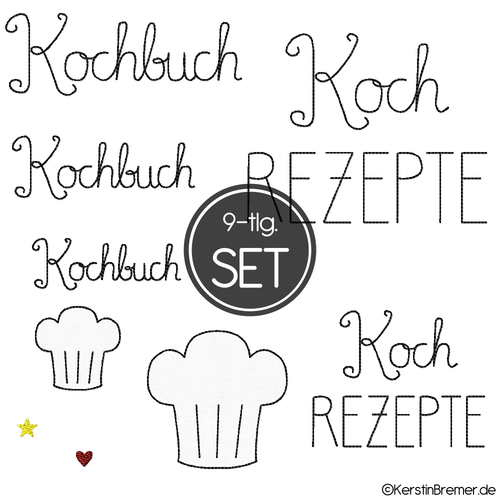 Doodle Stickdatei Kuchbuch Set