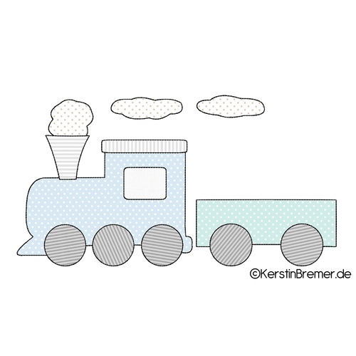 Doodle Stickdatei Zug mit Wagon
