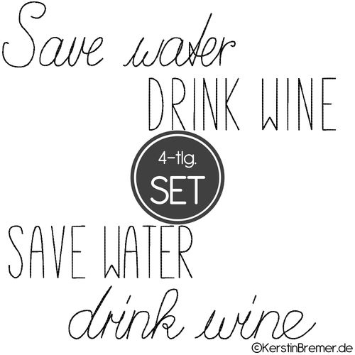 Save water Lettering Doodle Stickdatei