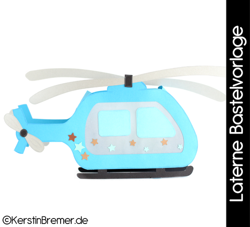 Hubschrauber Laterne Bastelvorlage & Bastelanleitung