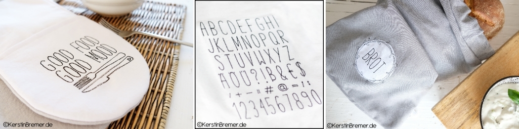 Buchstaben, Alphabet, ABC, Zahlen, Lettering Doodle Stickdateien
